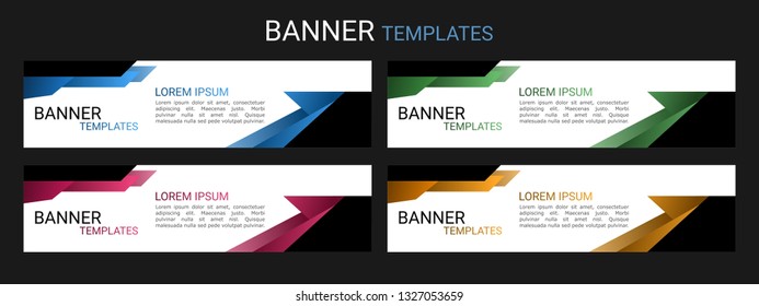 Abstract geometry banner design template package with gradient color isolated in white color background. Web design layout
