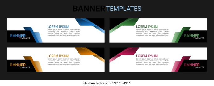 Abstract geometry banner design template package with gradient color isolated in white color background. Web design layout