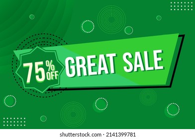 abstract geometry banner with great sale text. trendy design and green color