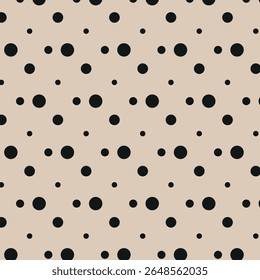 Geometria abstrata preto e areia arte meio-tom polka design padrão