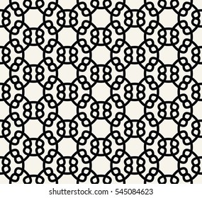 Abstract geometry black and white chain ornament deco art pattern