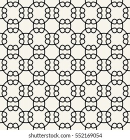 Abstract geometry black and white chain ornament deco art pattern