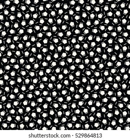 Abstract geometry black and white deco art memphis fashion pentagon pattern