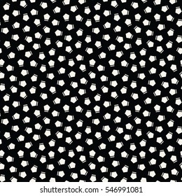 Abstract geometry black and white deco art memphis fashion pentagon pattern