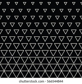 Abstract geometry black and white fashion triangle halftone pattern