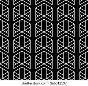 Abstract geometry black and white hipster fashion pillow pattern