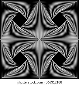 Abstract geometry black and white hipster fashion pillow trippy pattern
