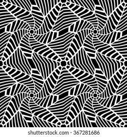 Abstract geometry black and white hipster fashion pillow web pattern
