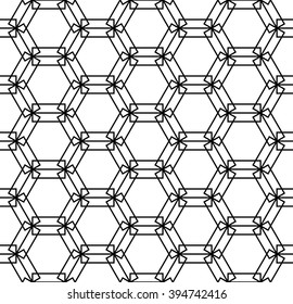 Abstract geometry black and white hipster fashion hexagon pattern