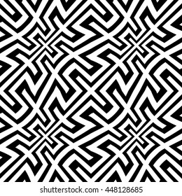 Abstract geometry black and white hipster fashion pillow pattern