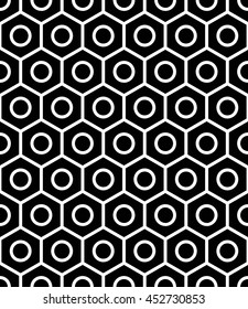Abstract geometry black and white hipster fashion pillow hexagon pattern
