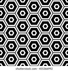 Abstract geometry black and white hipster fashion pillow hexagon pattern
