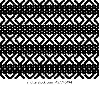 Abstract geometry black and white hipster fashion pillow boho pattern