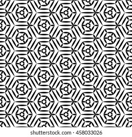 Abstract geometry black and white hipster fashion pillow hexagon pattern
