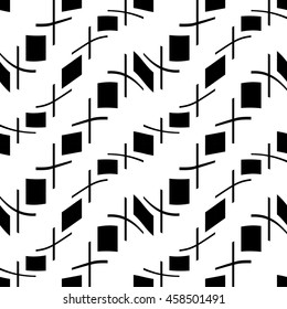 Abstract geometry black and white hipster fashion pillow  modern pattern