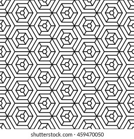 Abstract geometry black and white hipster fashion pillow hexagon pattern