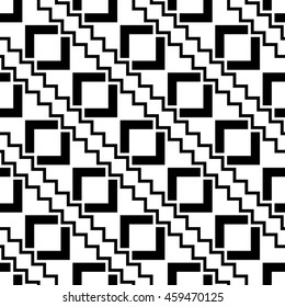 Abstract geometry black and white hipster fashion pillow squares pattern