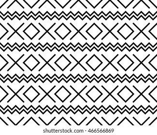 Abstract geometry black and white hipster fashion pillow boho pattern