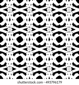 Abstract geometry black and white hipster fashion pillow boho pattern