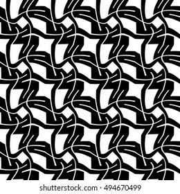 Abstract geometry black and white hipster fashion pillow pattern