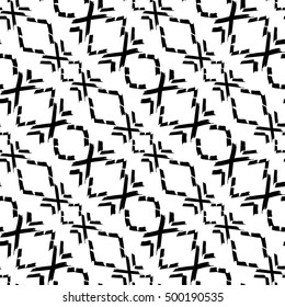 Abstract geometry black and white hipster fashion pillow tribal pattern