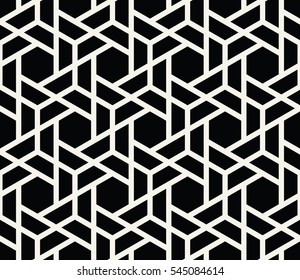 Abstract geometry black and white hipster fashion pillow hexagon grid pattern
