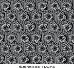 Abstract geometry black and white hipster fashion pillow hexagon pattern