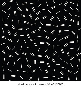 Abstract geometry black and white memphis style fashion pattern