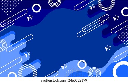 Abstrakte Geometrie Blauer Hintergrund. Flacher Designstil
