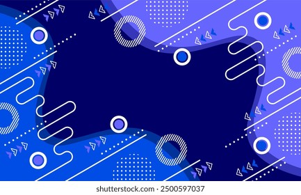 Fondo azul de geometría abstracta. estilo de diseño plano