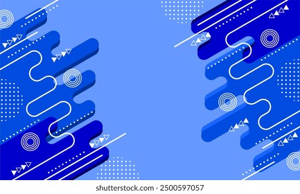 abstract geometry blue background. flat design style