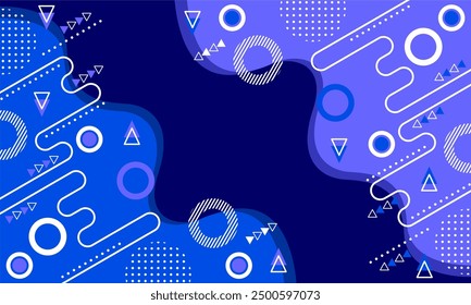 abstract geometry blue background. flat design style