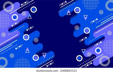 abstract geometry blue background. flat design style