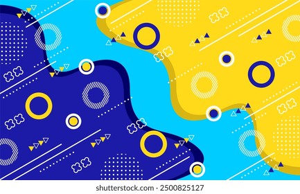 abstrakte Geometrie, blauer Hintergrund. flacher Designstil