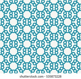 Abstract geometry blue chain ornament deco art pattern