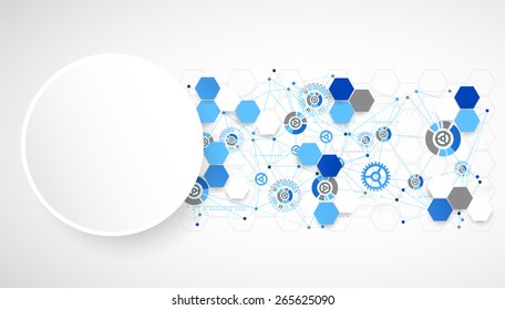 Abstract geometry blue color technology background. Vector