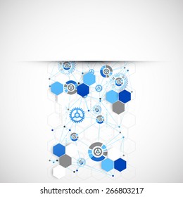 Abstract geometry blue color technology background. Vector