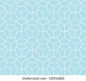 Abstract geometry blue deco art hexagon pattern