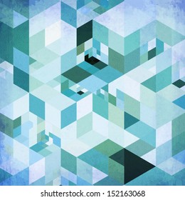 Abstract geometry blue vector grunge background