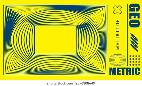 Abstract geometry brutalism background. Brutalist banner template, event design for digital advertisement and social media. Creative shape layout design