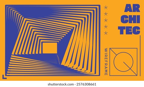 Abstract geometry brutalism background. Brutalist banner template, event design for digital advertisement and social media. Creative shape layout design