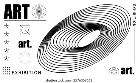 Abstract geometry brutalism background. Brutalist banner template, event design for digital advertisement and social media. Creative shape layout design