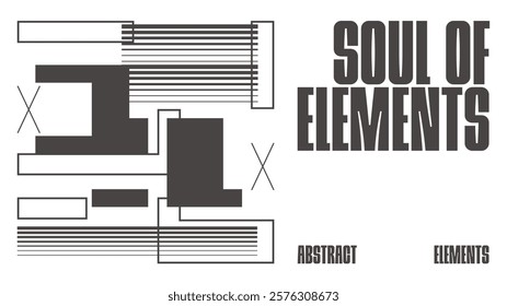 Abstract geometry brutalism background. Brutalist banner template, event design for digital advertisement and social media. Creative shape layout design