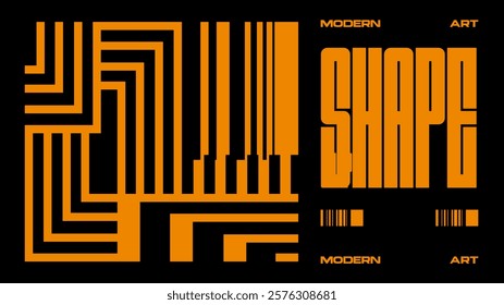 Abstract geometry brutalism background. Brutalist banner template, event design for digital advertisement and social media. Creative shape layout design