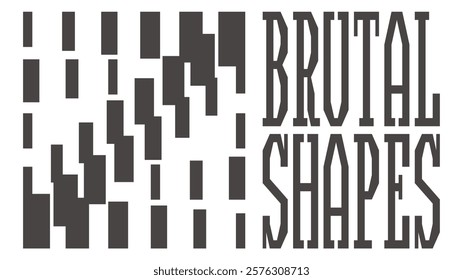 Abstract geometry brutalism background. Brutalist banner template, event design for digital advertisement and social media. Creative shape layout design