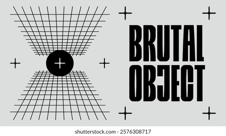 Abstract geometry brutalism background. Brutalist banner template, event design for digital advertisement and social media. Creative shape layout design