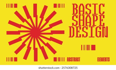 Abstract geometry brutalism background. Brutalist banner template, event design for digital advertisement and social media. Creative shape layout design