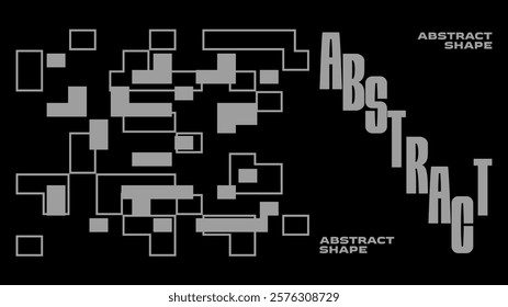 Abstract geometry brutalism background. Brutalist banner template, event design for digital advertisement and social media. Creative shape layout design