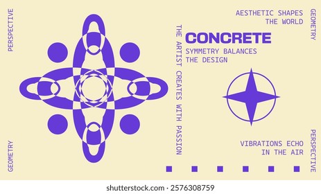 Abstract geometry brutalism background. Brutalist banner template, event design for digital advertisement and social media. Creative shape layout design