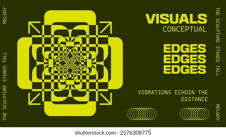 Abstract geometry brutalism background. Brutalist banner template, event design for digital advertisement and social media. Creative shape layout design